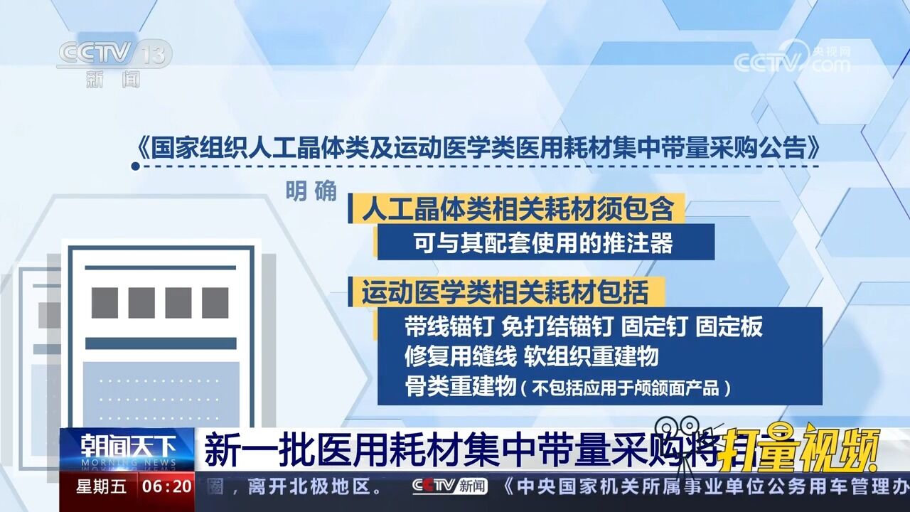 新一批医用耗材集中带量采购将启动,锁定两类产品