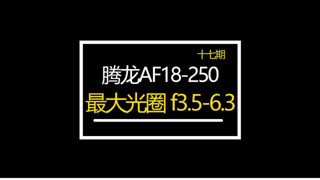 腾龙AF18250镜头分享