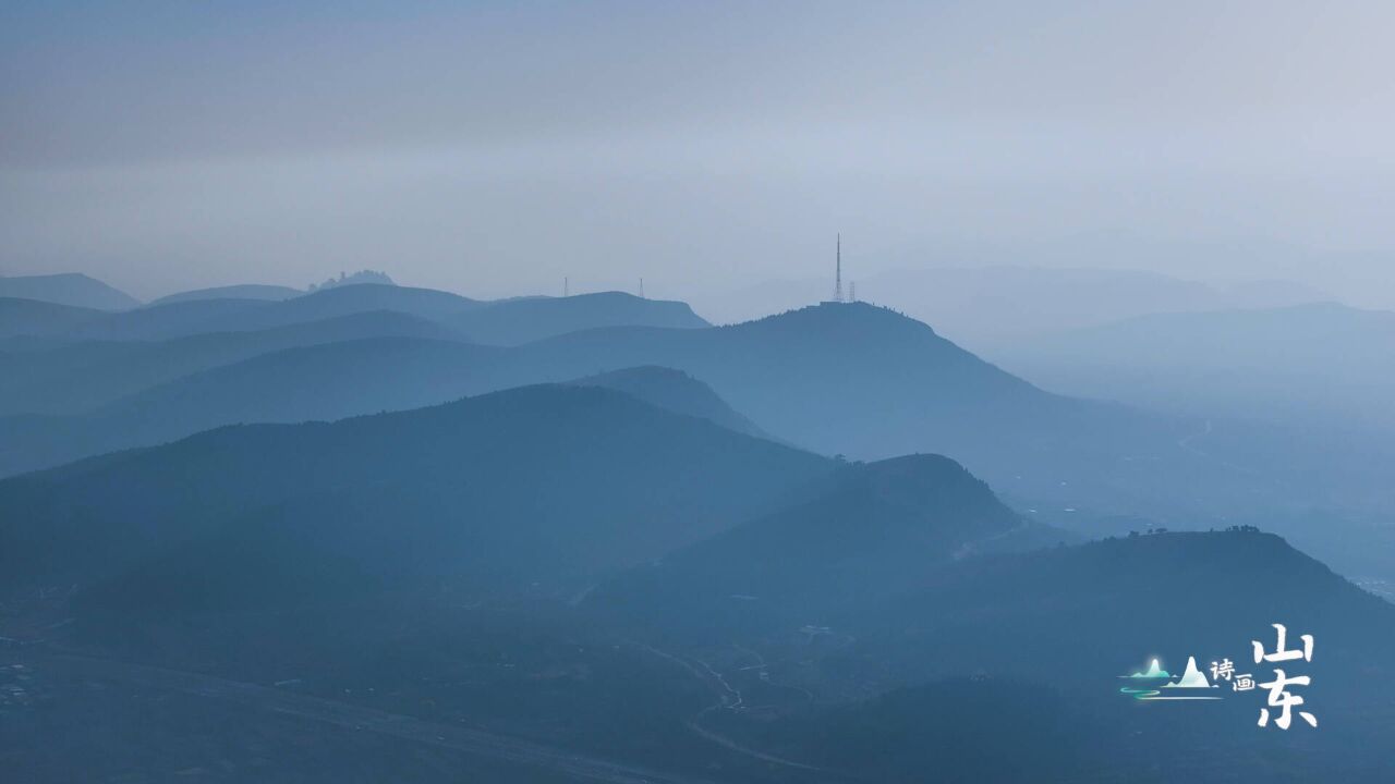 诗画山东丨枣庄薛城现云海景观 云雾缭绕如水墨江山