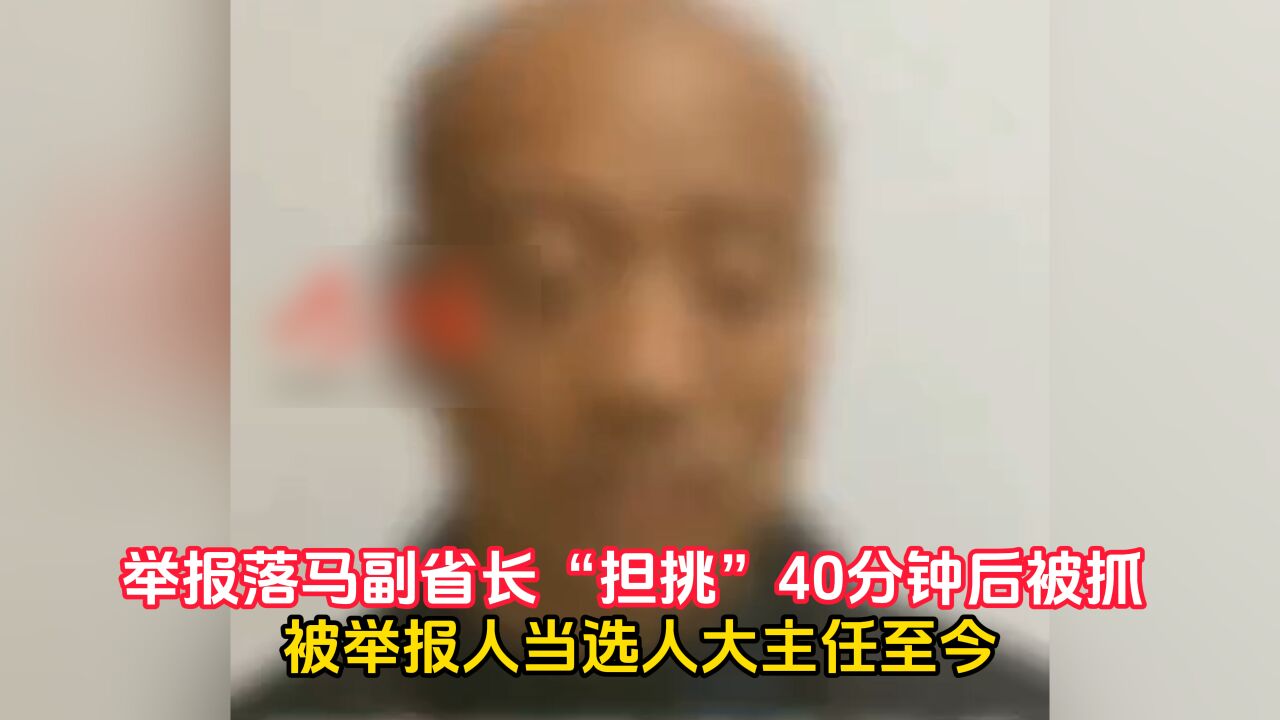 举报落马副省长“担挑”40分钟后被抓 被举报人当选人大主任至今