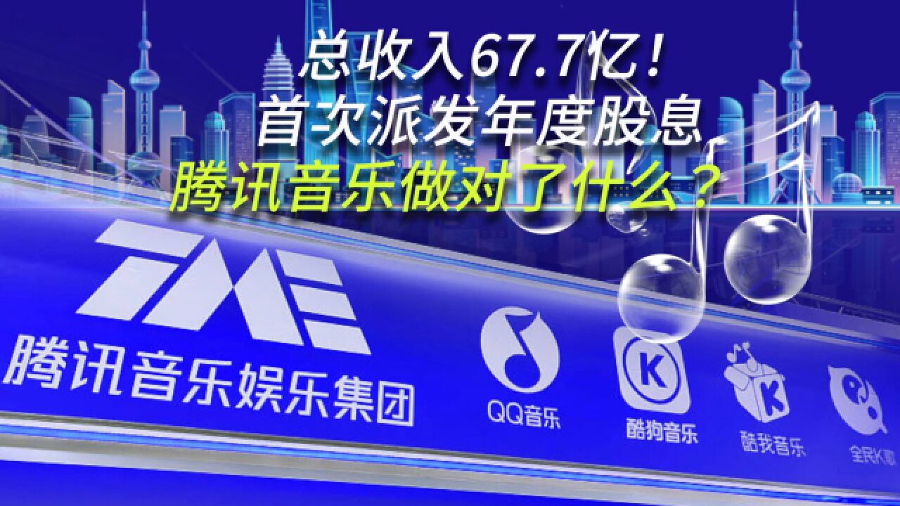 总收入67.7亿!首次派发年度股息腾讯音乐做对了什么?