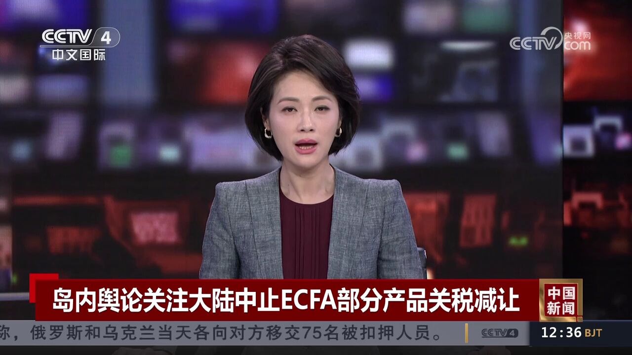 岛内舆论关注大陆中止ECFA部分产品关税减让