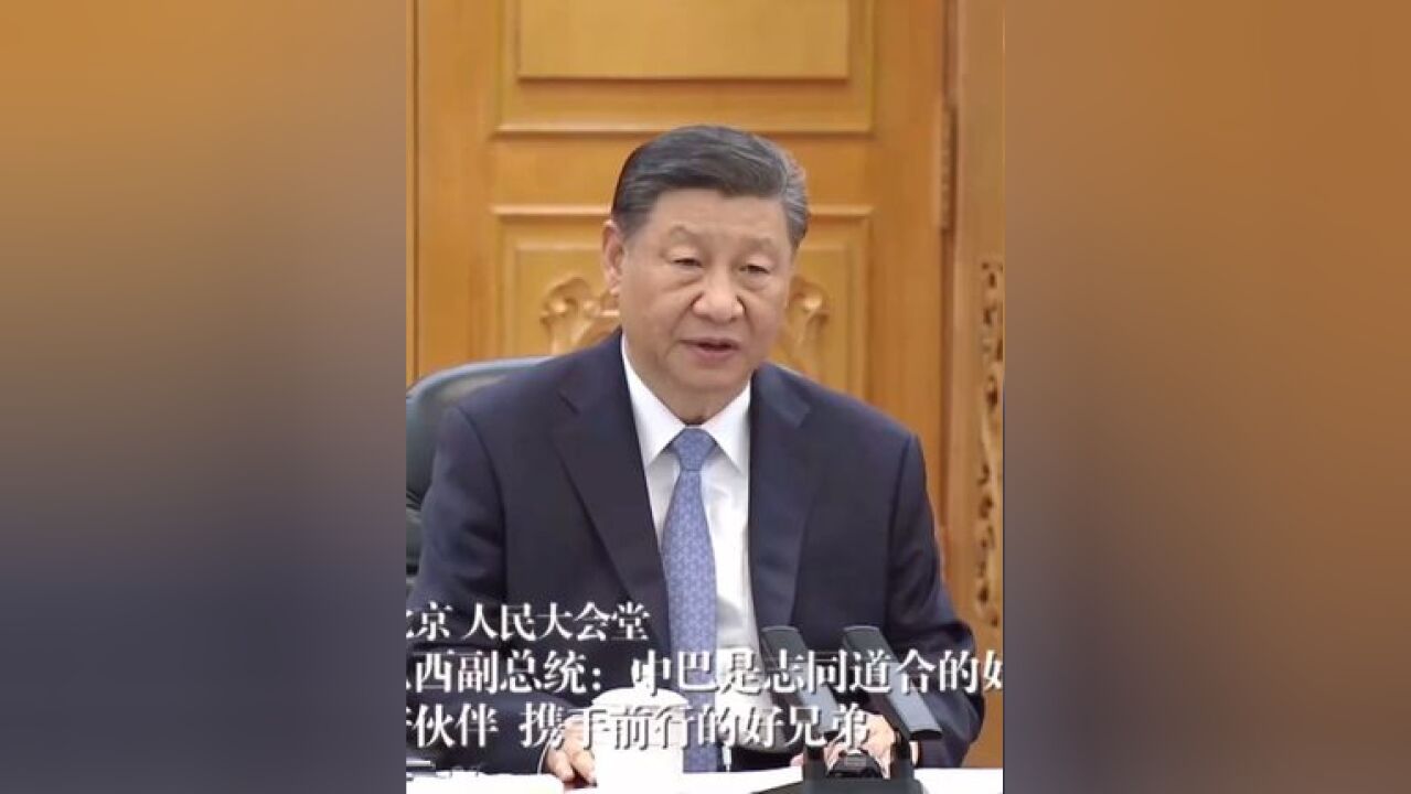 习近平会见巴西副总统:中巴是志同道合的好朋友 风雨同舟的好伙伴 携手前行的好兄弟