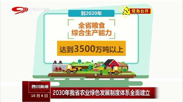 2030年我省农业绿色发展制度体系全面建立