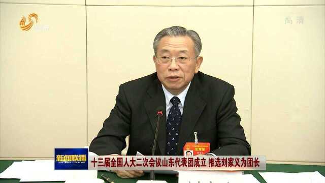 十三届全国人大二次会议山东代表团成立 推选刘家义为团长