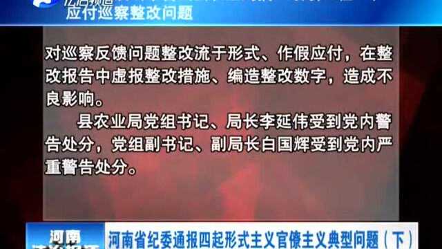 河南省纪委通报四起形式主义官僚主义典型问题(下)