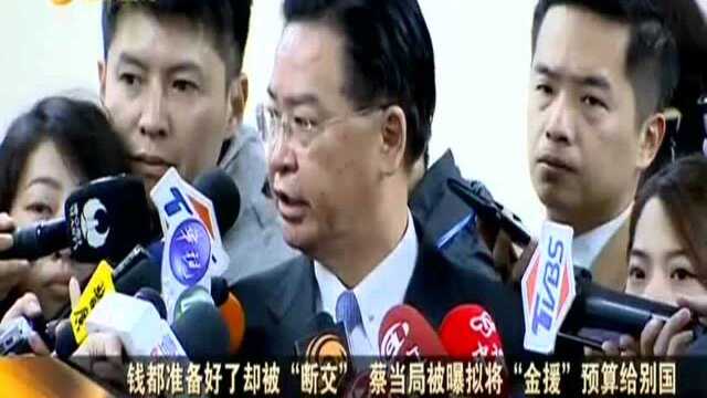 钱都准备好了却被“断交” 蔡当局被曝拟将“金援”预算给别国