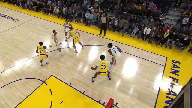 NBA季前赛：湖人vs勇士第3节英文原声回放