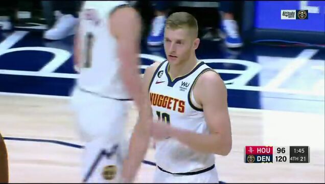  NBA常规赛：火箭vs掘金第4节英文原声回放