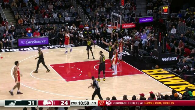 NBA常规赛：爵士vs老鹰第2节原声解说回放