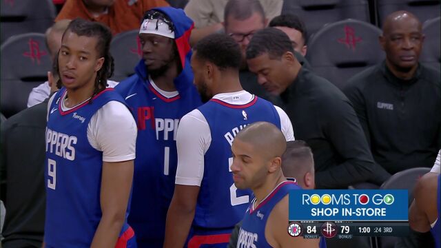  NBA常规赛：快船vs火箭第3节原声解说回放