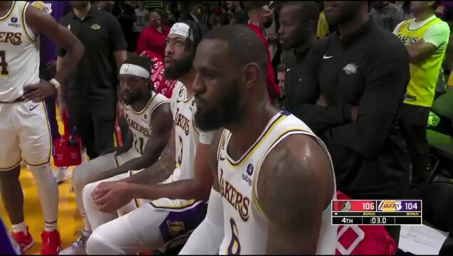 NBA常规赛：开拓者vs湖人第4节 英文解说回放