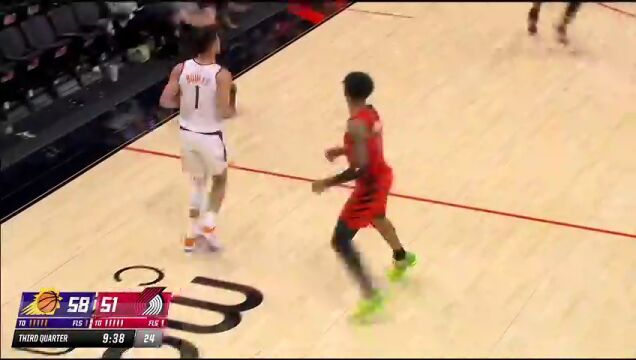  NBA常规赛：太阳vs开拓者第3节中文解说回放