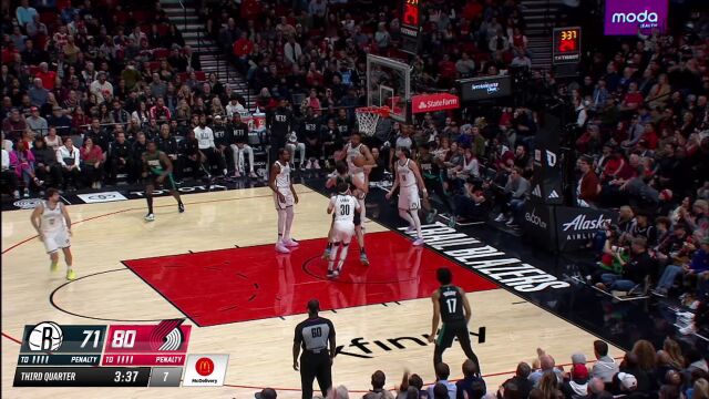 篮网109-107开拓者 杜兰特35+8携手渡边20分7篮板险胜