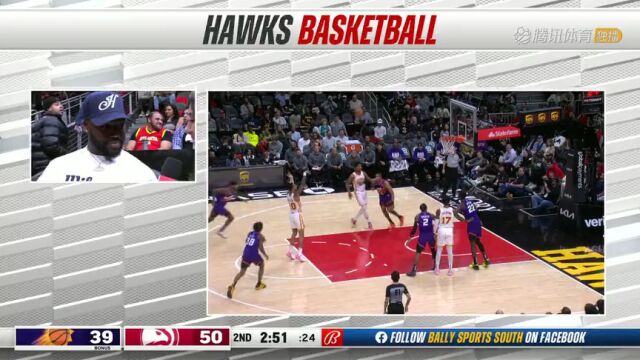 NBA常规赛：太阳vs老鹰第2节英文原声回放