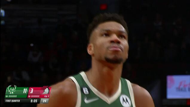 NBA常规赛：雄鹿vs开拓者中文解说全场回放