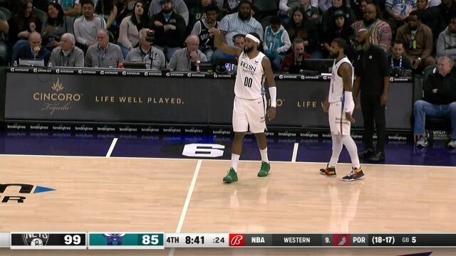 NBA常规赛：篮网vs黄蜂英文原声全场回放