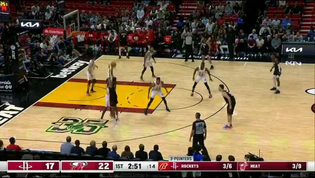 NBA常规赛：火箭vs热火第1节英文原声回放