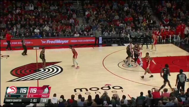 NBA常规赛：老鹰vs开拓者中文解说全场回放