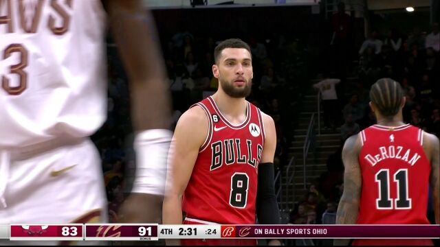 NBA常规赛：公牛vs骑士第4节英文原声回放