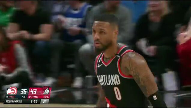 NBA常规赛：老鹰vs开拓者第2节中文解说回放