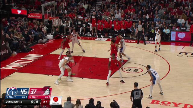 奇才126-101开拓者 利拉德空砍39分库兹马33+9率队轻取对手