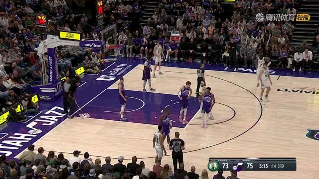 NBA常规赛：凯尔特人vs爵士第3节中文解说回放