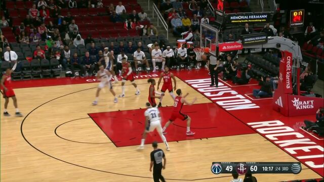 NBA常规赛：奇才vs火箭第3节英文原声回放