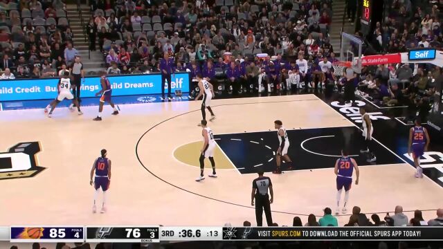 太阳vs马刺精华回放 保罗31+11布里奇斯统治加时赛