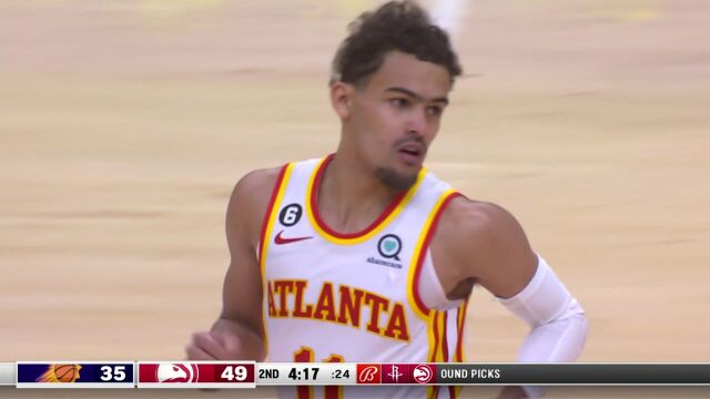 特雷杨运筹帷幄送出妙传 科林斯一步登天上演空接暴扣