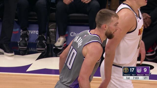 掘金vs国王精华回放 国王3人得分30+主场背靠背复仇掘金