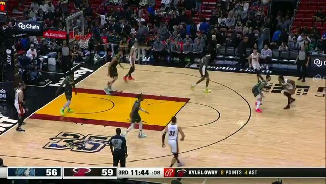 NBA常规赛：森林狼vs热火第3节英文原声回放