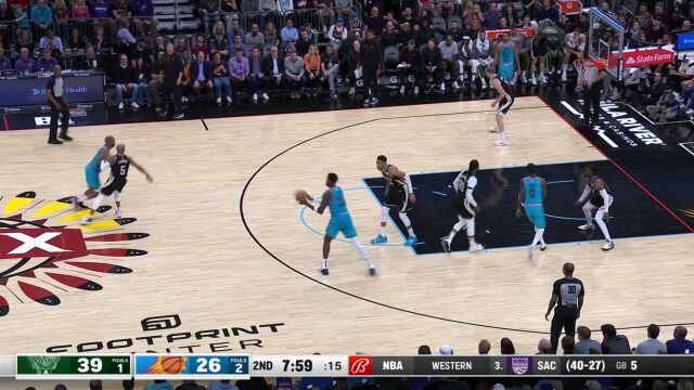 NBA常规赛：雄鹿vs太阳第2节英文原声回放