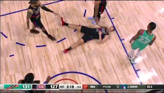 NBA常规赛：马刺vs活塞加时二 英文解说回放