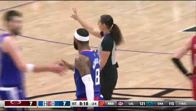 热火vs快船第1节英文原声回放