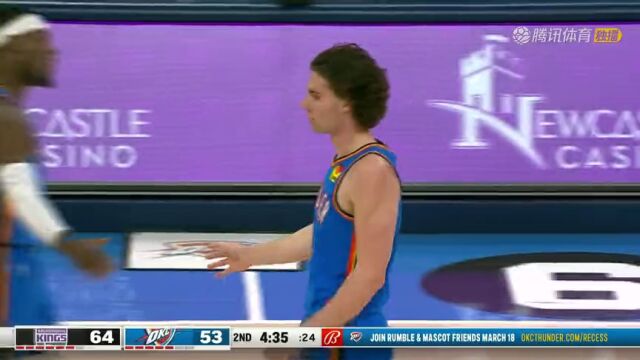 NBA常规赛：国王vs雷霆第2节中文解说回放