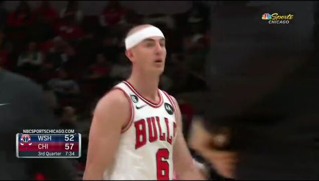 NBA常规赛：奇才vs公牛第3节 英文解说回放