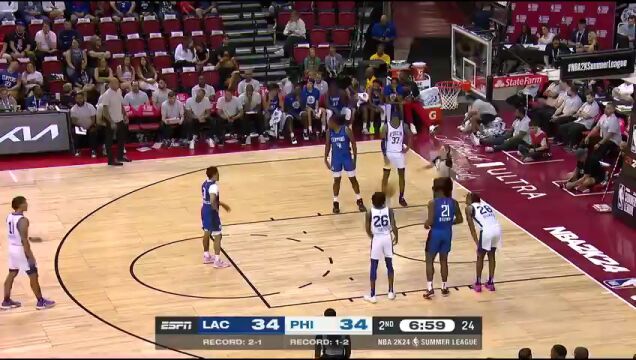 快船vs76人第2节中文解说回放