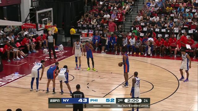 NBA夏季联赛：尼克斯vs费城 英文解说全场回放
