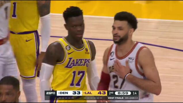 掘金vs湖人第2节英文原声回放