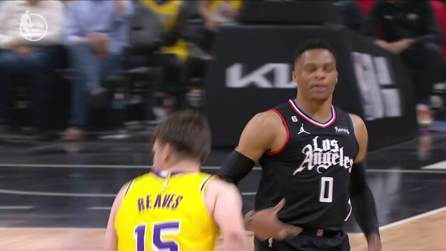 NBA常规赛：湖人vs快船第1节英文原声回放