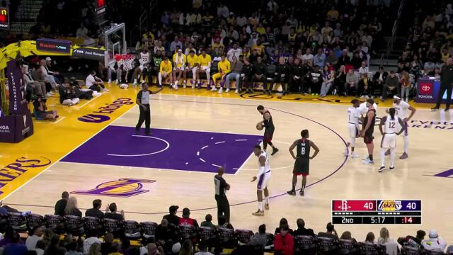 NBA常规赛：火箭vs湖人第2节中文解说回放