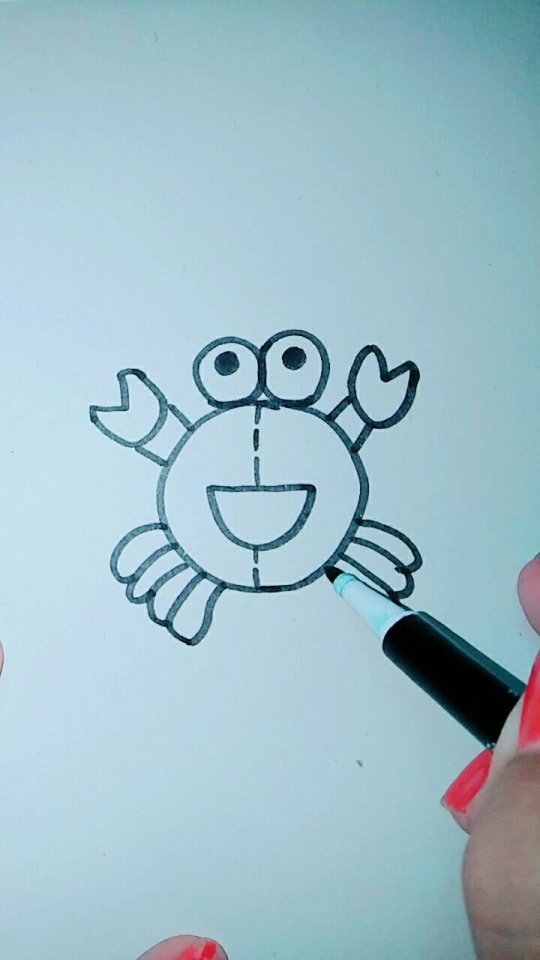 简笔画教程 教你如何画螃蟹