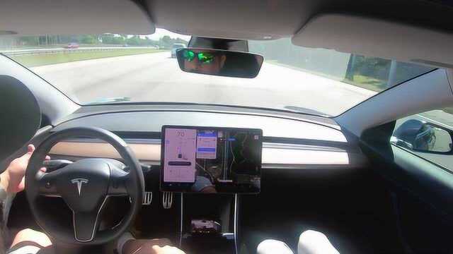 Tesla Model 3 Autopilot on Navigation