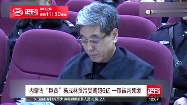 内蒙古“巨贪”杨成林贪污受贿超6亿 一审被判死缓