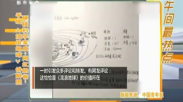 手绘《流浪地球》讲解图 硬核科学家成“网红奶爸”