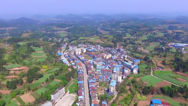 四川省小城镇建设试点乡镇——四川遂宁市射洪县金家镇航拍