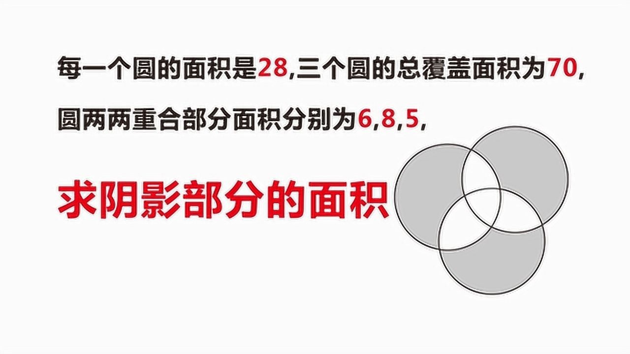 初中数学竞赛三个圆相交求阴影部分面积 高清1080P在线观看平台 腾讯视频