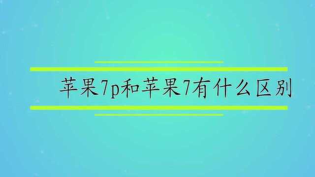 苹果7p和苹果7有什么区别