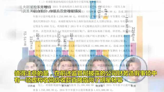 捧红杨幂、李易峰的欢瑞世纪连续4年财务造假,现艺人已基本出走